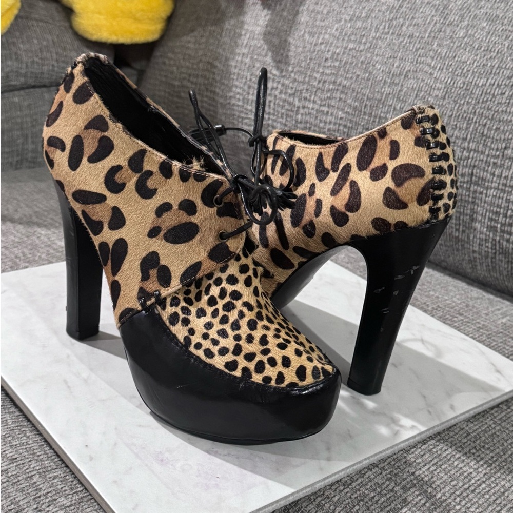 Carlos Falchi Brown and Black High Heeled Boots